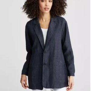 *SOLD* Eileen Fisher Organic Linen Blue Blazer
